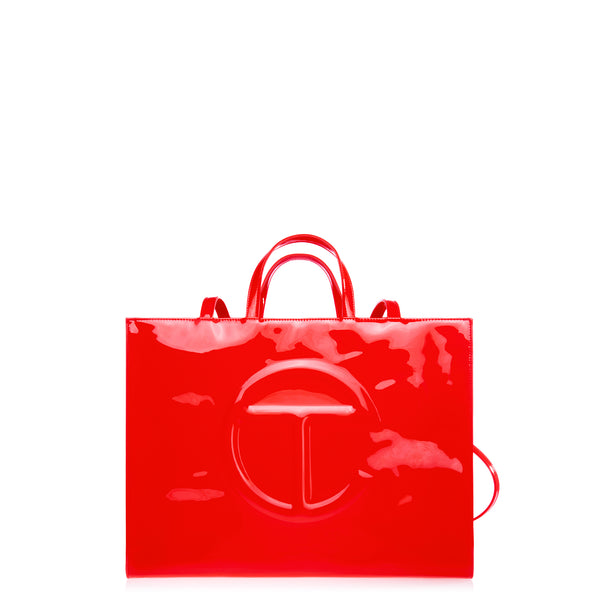 Large Shopping Bag - Red Patent