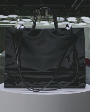 Large Shopping Bag - Black Patent